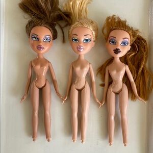 2001 Original Bratz Dolls Set - Yasmin - Cloe - Meyhan - Nude Dolls